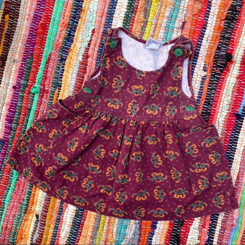 Vintage | Samara Boho Floral 90s Overall Dress